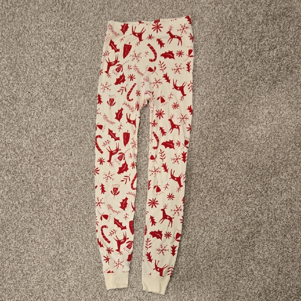 Size 10 140cm Hanna Andersson Holiday Pajama Bottoms Hanna Jammies Reindeer EUC